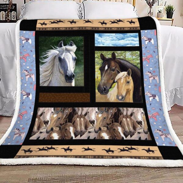 Horse Fleece Blanket Sherpa Blanket