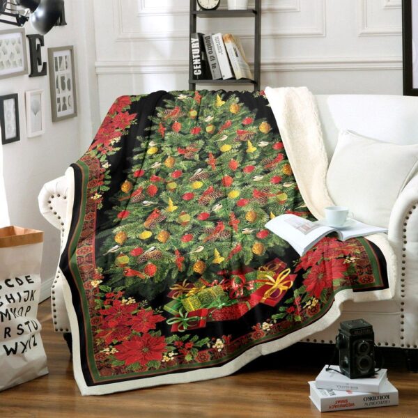 Cardinals Christmas Fleece Blanket Sherpa Blanket