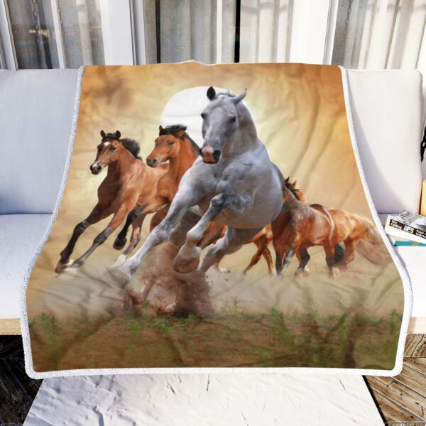 Horses Fleece Blanket Sherpa Blanket