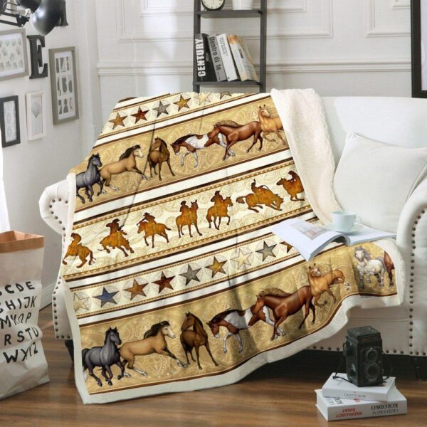 Horse Fleece Blanket Sherpa Blanket
