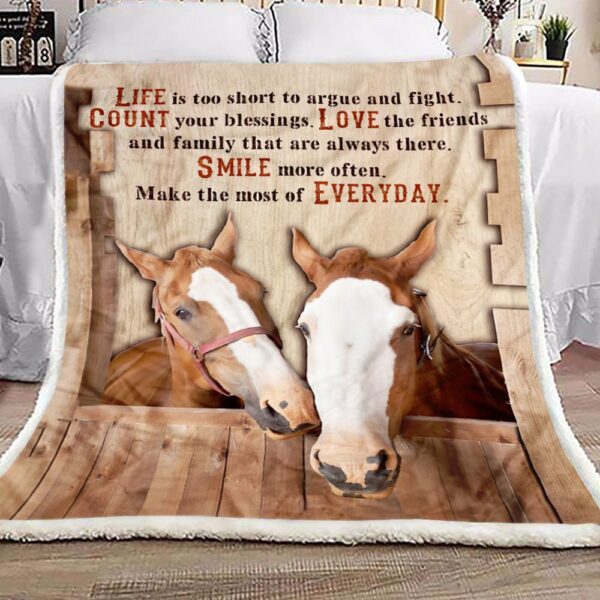 Horse Love Friends And Family Fleece Blanket Sherpa Blanket