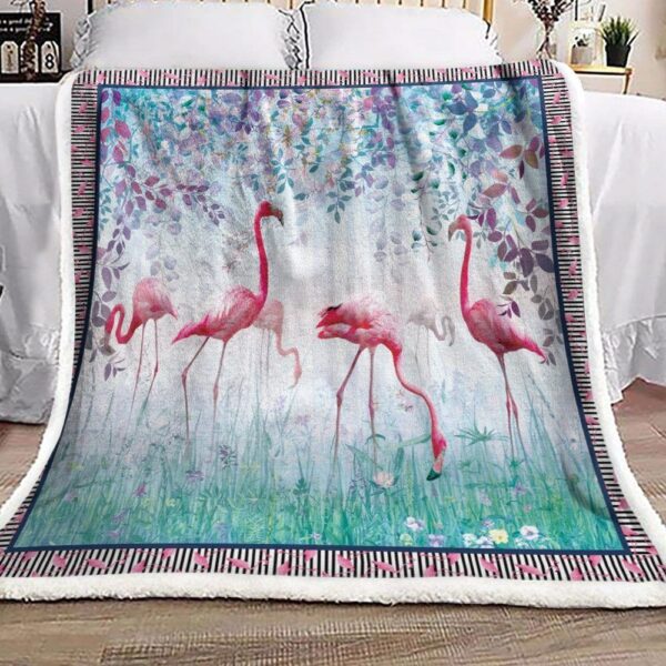 Flamingo Fleece Blanket Sherpa Blanket