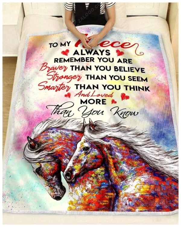 Watercolor Horse To My Niece Fleece Blanket Sherpa Blanket