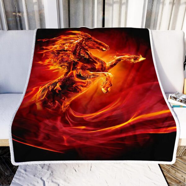 Fire Horse Fleece Blanket Sherpa Blanket