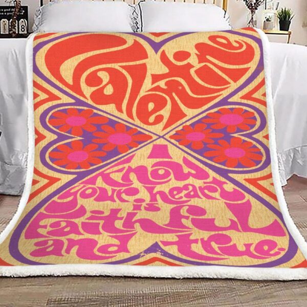Vintage Valentine Fleece Blanket Sherpa Blanket