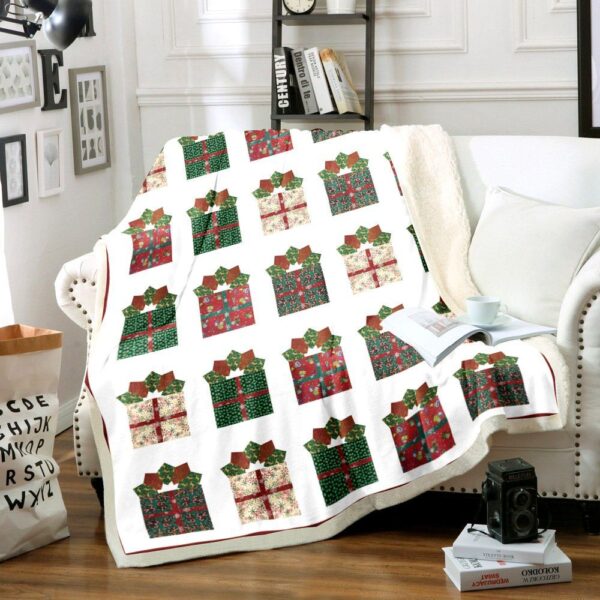 Christmas Presents Fleece Blanket Sherpa Blanket