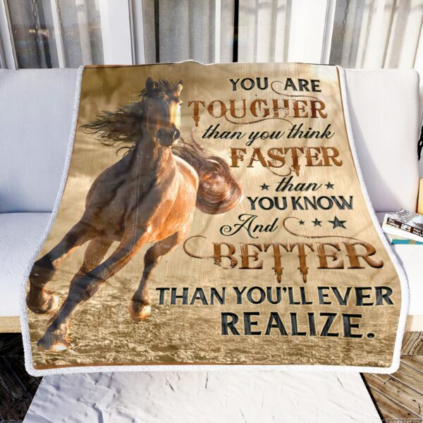 Horse You Are Tougher Fleece Blanket Sherpa Blanket