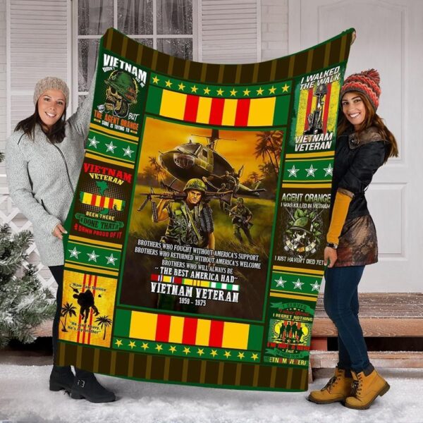Vietnam Veteran Fleece Blanket Sherpa Blanket