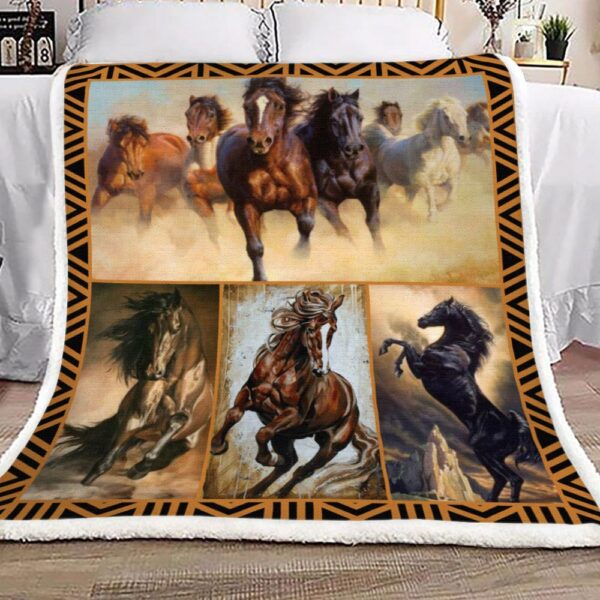 Horse Fleece Blanket Sherpa Blanket