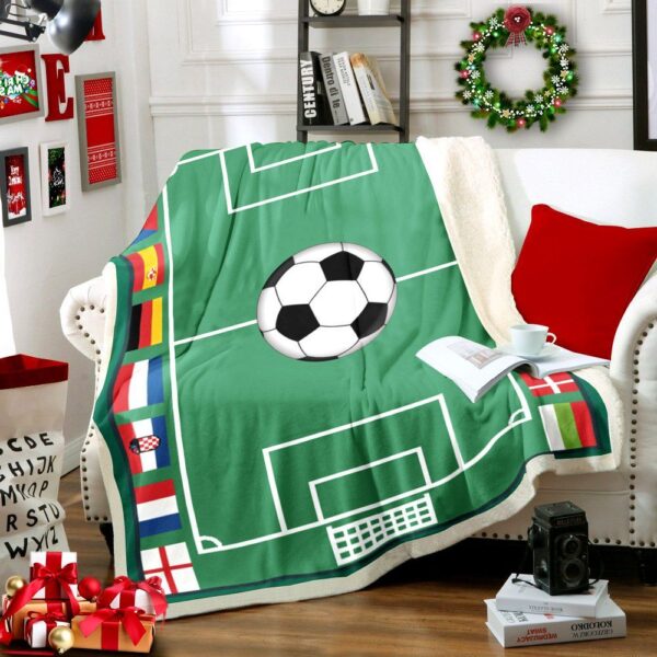 Soccer Fleece Blanket Sherpa Blanket