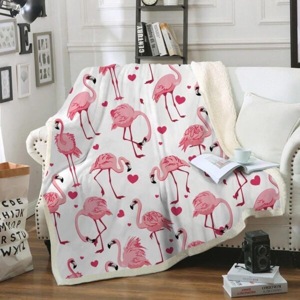 Flamingo Fleece Blanket Sherpa Blanket