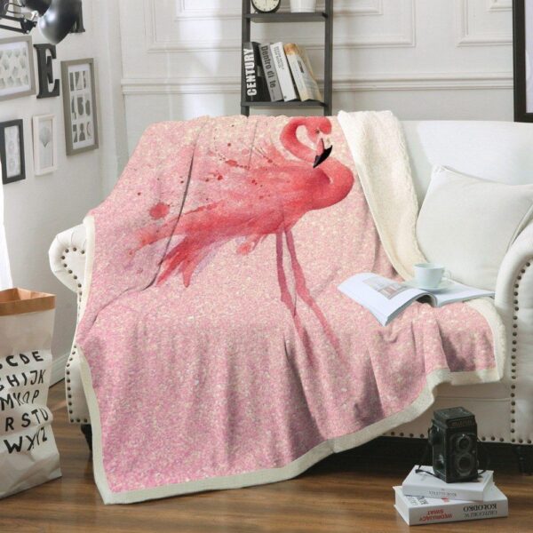 Flamingo Fleece Blanket Sherpa Blanket