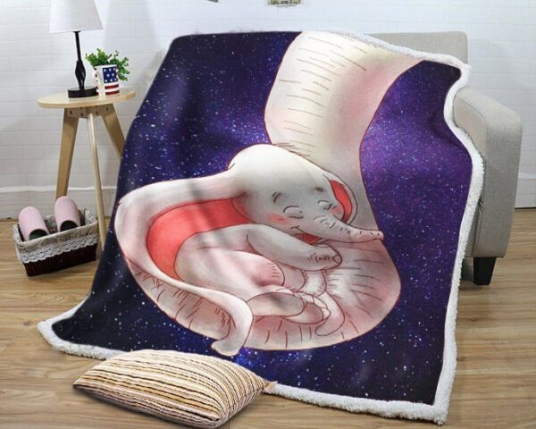 Cute Elephant Fleece Blanket Sherpa Blanket