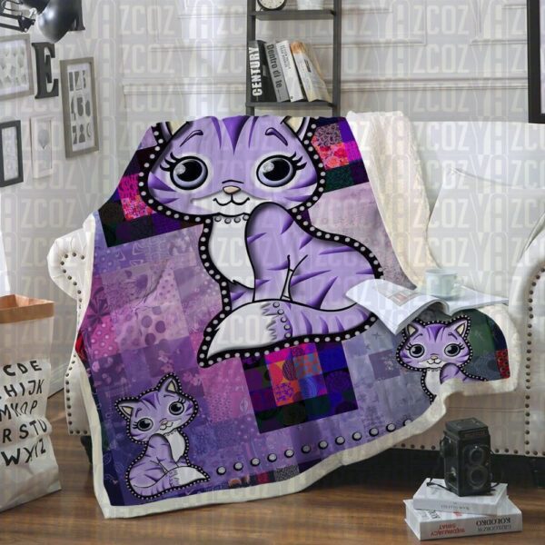 Cat Fleece Blanket Sherpa Blanket