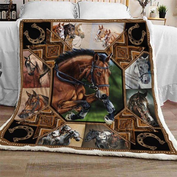 Horse Fleece Blanket Sherpa Blanket
