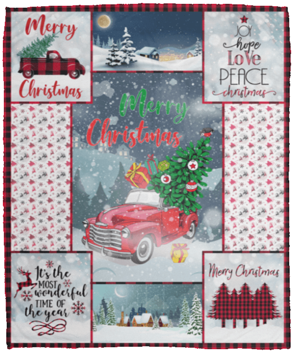 Merry Christmas Fleece Blanket Sherpa Blanket