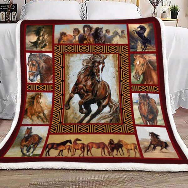 Horse Fleece Blanket Sherpa Blanket