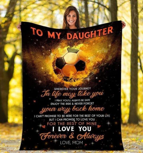 Soccer To My Daughter Fleece Blanket Sherpa Blanket