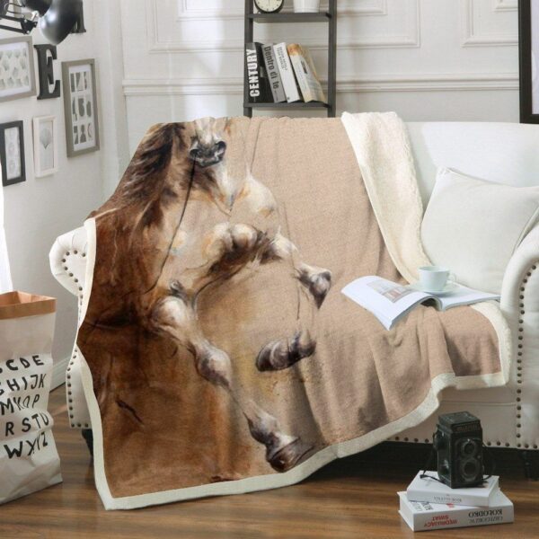Horse Fleece Blanket Sherpa Blanket