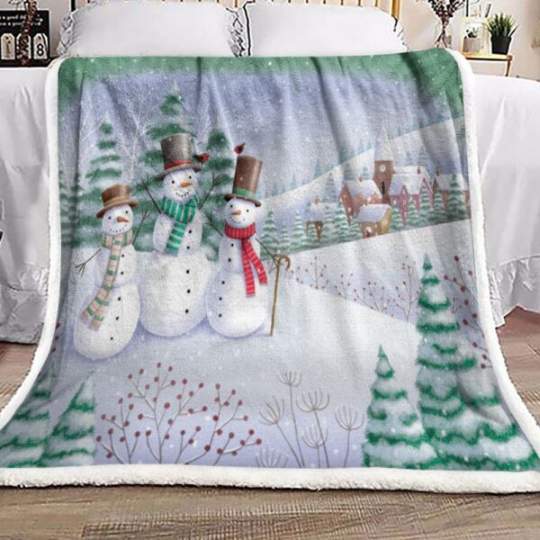 Christmas Snowman Fleece Blanket Sherpa Blanket