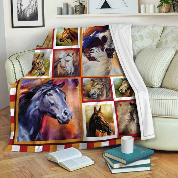 Horse Fleece Blanket Sherpa Blanket
