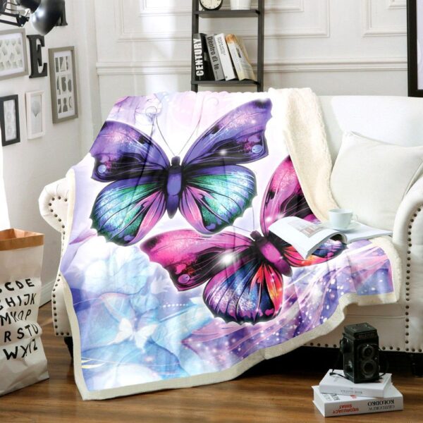 Butterfly Fleece Blanket Sherpa Blanket