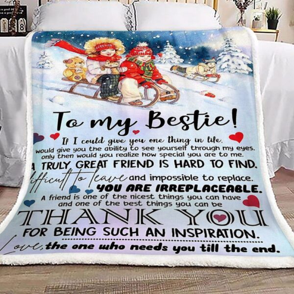 Christmas To My Bestie Fleece Blanket Sherpa Blanket