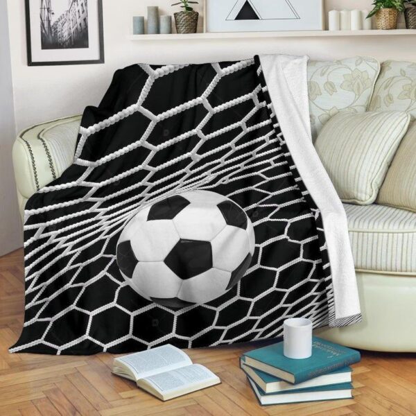 Soccer Ball Net Fleece Blanket Sherpa Blanket
