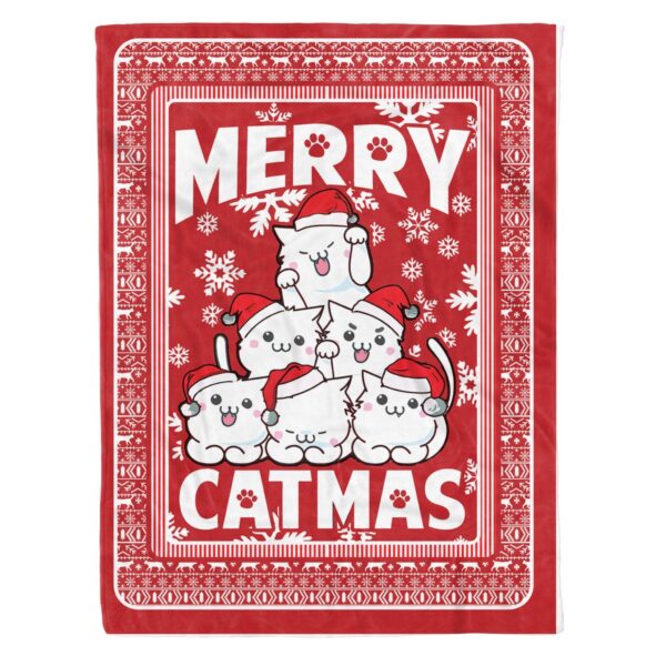 Merry Catmas Christmas Fleece Blanket Sherpa Blanket