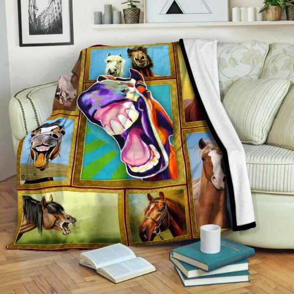 Horse Fleece Blanket Sherpa Blanket