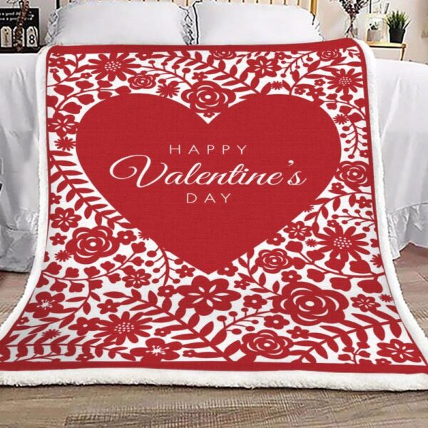 Happy Valentines Day Fleece Blanket Sherpa Blanket