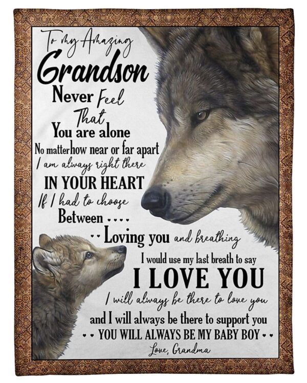 Grandma To Grandson In Your Heart Fleece Blanket Sherpa Blanket