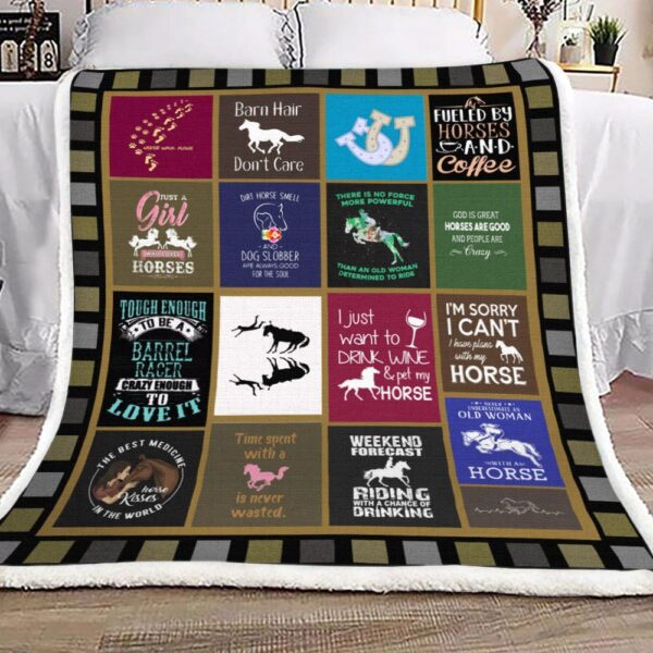 Horse Fleece Blanket Sherpa Blanket