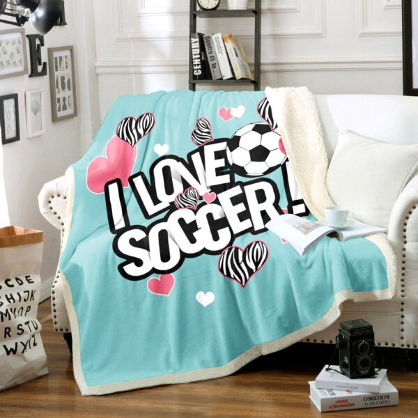 Soccer Fleece Blanket Sherpa Blanket