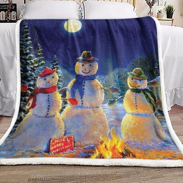Christmas Snowman Fleece Blanket Sherpa Blanket