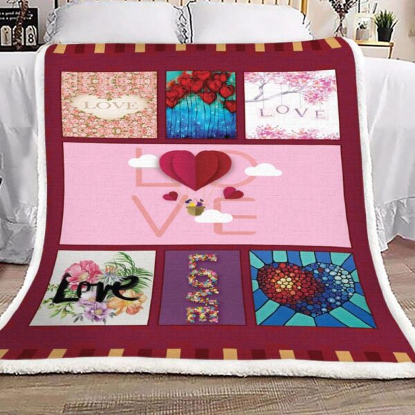 Happy Valentines Day Fleece Blanket Sherpa Blanket