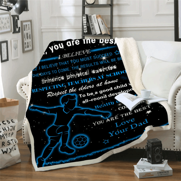 Soccer To My Son Fleece Blanket Sherpa Blanket