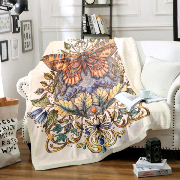 Butterfly Fleece Blanket Sherpa Blanket