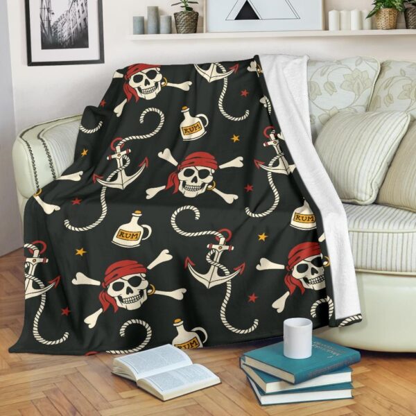 Pirate Pattern Fleece Blanket Sherpa Blanket