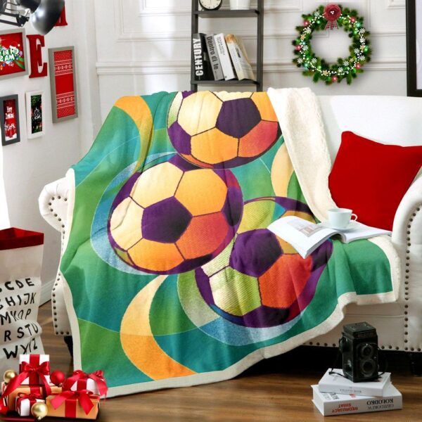 Soccer Fleece Blanket Sherpa Blanket