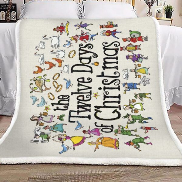 Twelve Days Of Christmas Fleece Blanket Sherpa Blanket