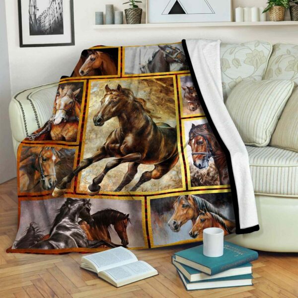Horse Fleece Blanket Sherpa Blanket