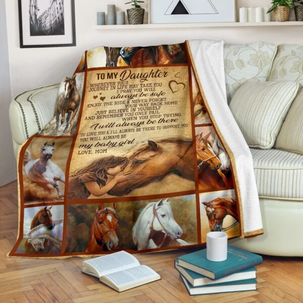 Horse To My Daughter Fleece Blanket Sherpa Blanket