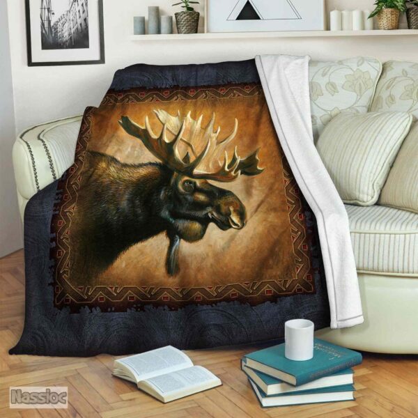 Moose Fleece Blanket Sherpa Blanket