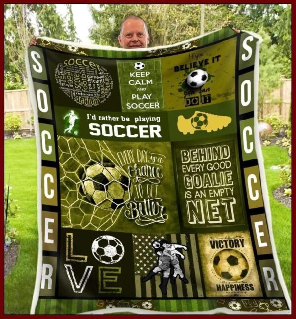 Soccer Fleece Blanket Sherpa Blanket
