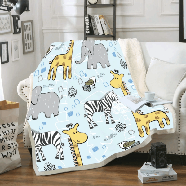 Giraffe Zebra Series Fleece Blanket Sherpa Blanket
