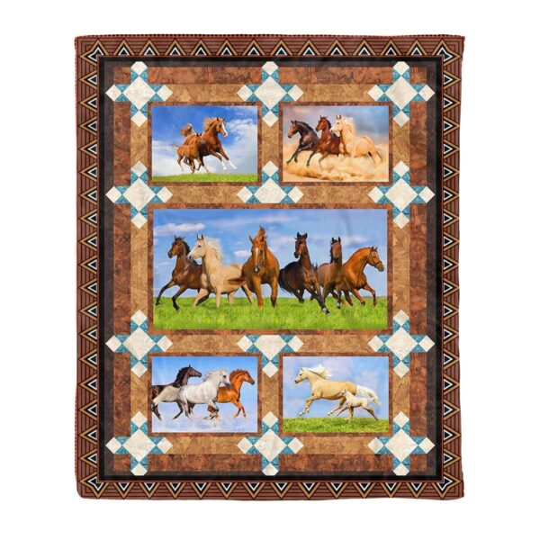 Horse Fleece Blanket Sherpa Blanket