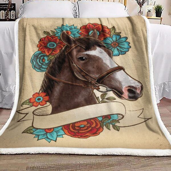 Horse Fleece Blanket Sherpa Blanket