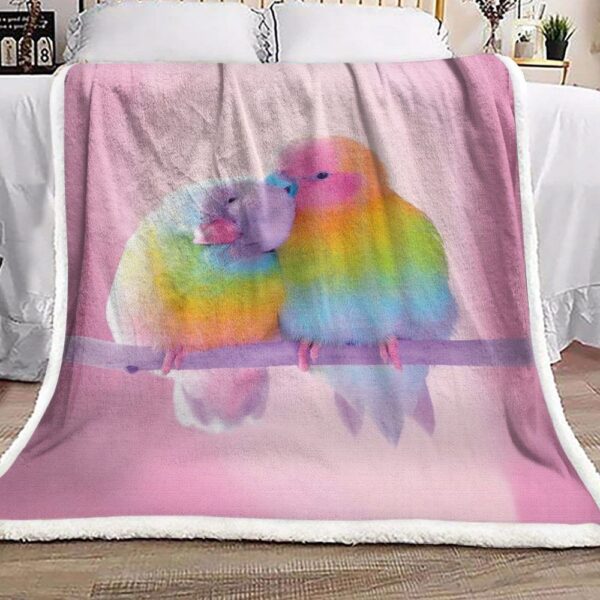 Couple Parrot Fleece Blanket Sherpa Blanket