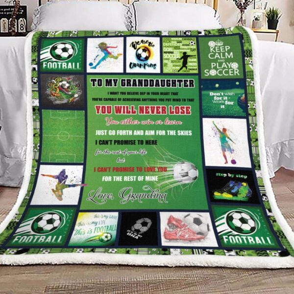 Soccer Granddaughter Love Grammy Fleece Blanket Sherpa Blanket